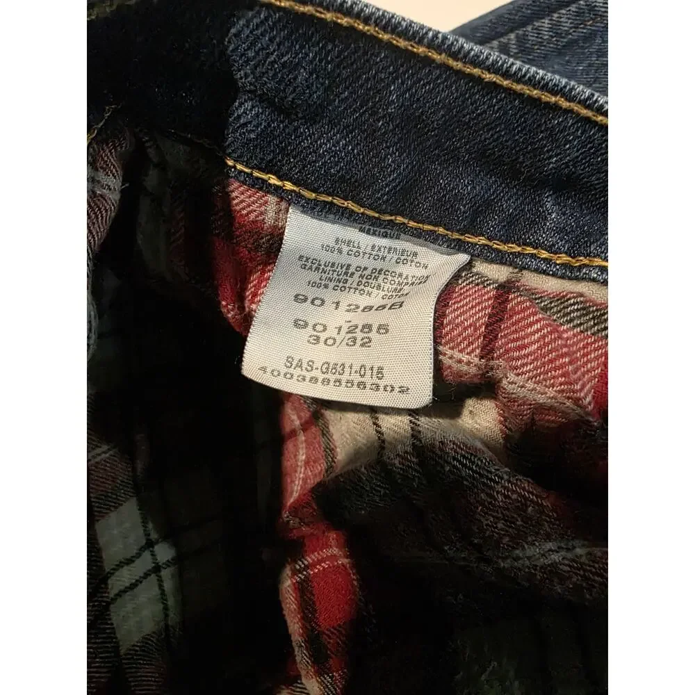 Cabelas Mens Jeans Fleece Lined Blue 30x32 Workwear
